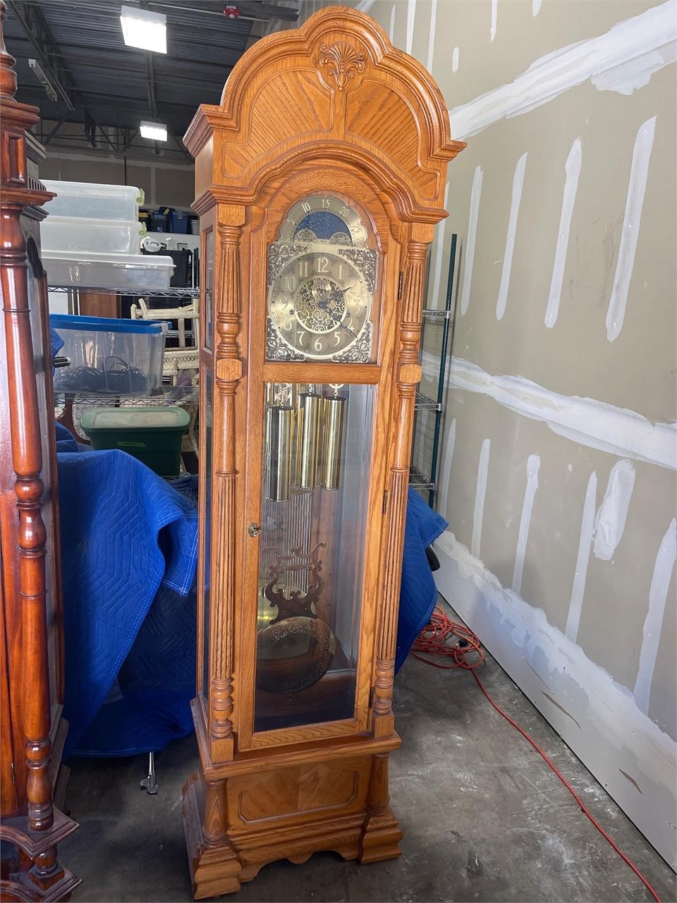 RC WILLEY GRANDFATHER CLOCK WITH LIGHT- WORKS!