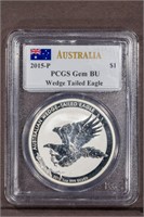 2015-P S$1 Wedge tailed Eagle PCGS BU