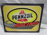 Pennzoil Racing 12 1/2" x 16" Metal Sign