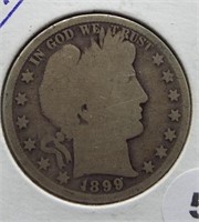 1899 Barber Silver Half Dollar.