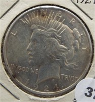 1924 Peace Silver Dollar.