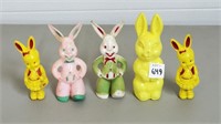 Lot of Vintage Easter Bunny Plastic Decorations