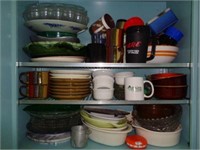 Contents of 2 Upper Cabinets in Kitchen on