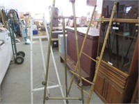 3 Vintage Easels 1 Brass, 1 Bamboo, 1 Wood