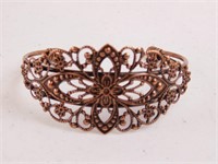 30 Filigree Flower Bracelets - Copper