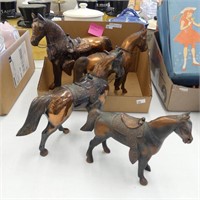 4 COPPER HORSE FIGURES