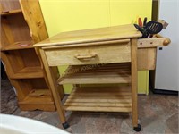 Wood Rolling Kitchen Utility Cart