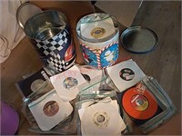 2 tins of 45 rpm records