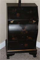 Asian themed vintage drop-desk with drawers