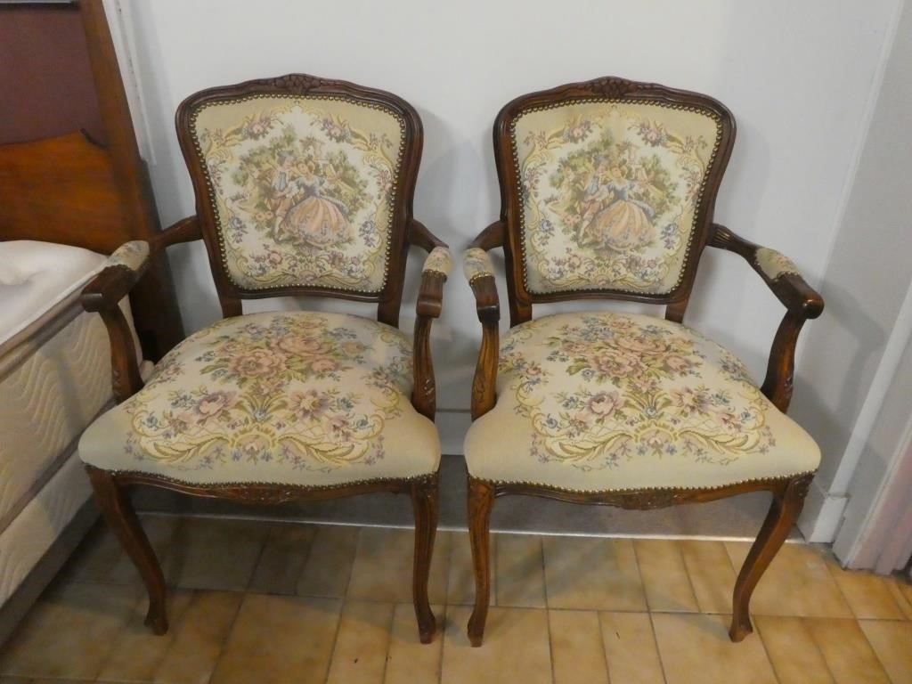 Tapestry Arm Chairs