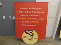 Mary Brown Homemade Taters Plastic Sign - 47"x 65"