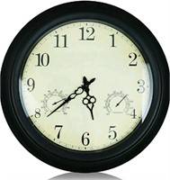 whatRUeed, 18" Wall Clock, Waterproof with Thermom
