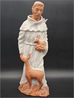 Hand Crafted Terra Cotta 18" St Francis of Assissi