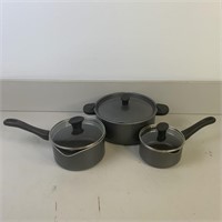 3-Chefmate Pots with Straining Lids
