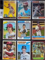 (9) Various BB Cards w/ Lou Brock & Tug McGraw