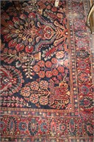 ORIENTAL STYLE RUG - 6' X 13' RED AND BLACK