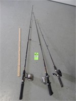 3 Fishing rods with reels