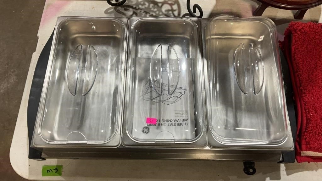 Three Bay station warming tray