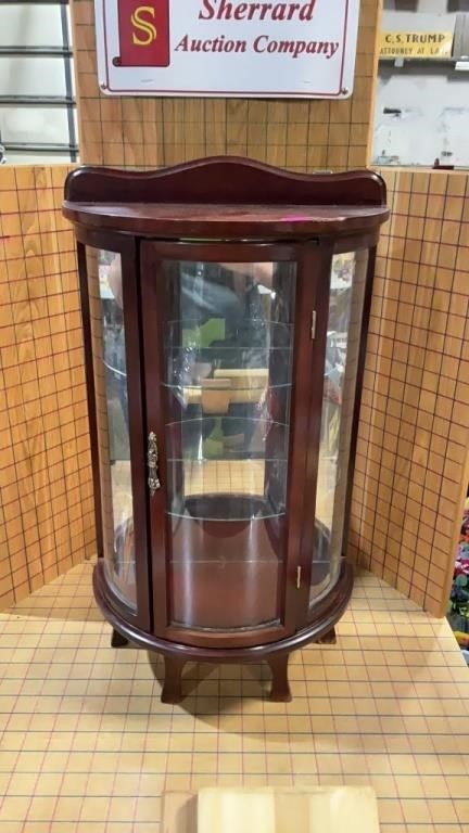 Small bowfront, curio display case