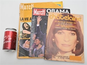 2 magazines Paris Match et 1 Châtelaine,