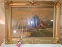 Large Victorian Gold Frame w Euopean Print