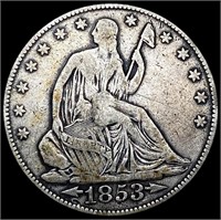 1853-O A & R Seated Liberty Half Dollar LIGHTLY