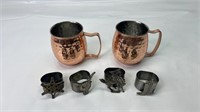 Western napkin holders and copper cups