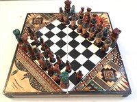 Hand Made Mexican Aztecs Vs Indians Chess Set