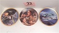 SET OF 3 STAR WARS COLLECTIBLE PLATES "RED FIVE