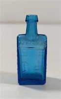 Vintage E.C Booz's Old Cabin Whiskey Blue Glass