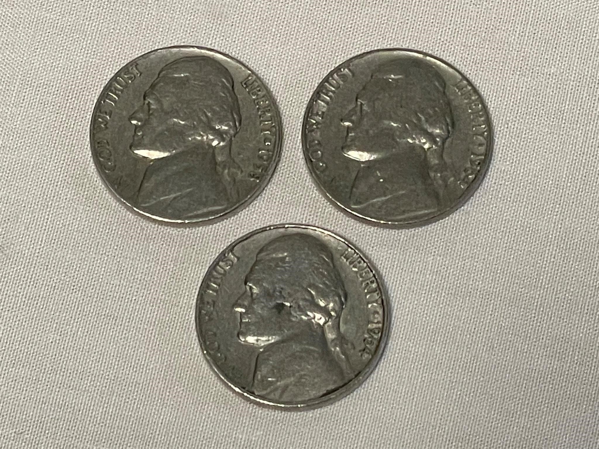 3 1964 US Nickels