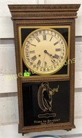 Contemporary Fisk clock w/key & pendulum-
