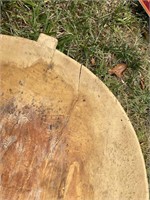 Oversized vintage wooden dough bowl approx. 3ft lo