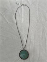 Blue Onyx Pendant Necklace w/ Chain