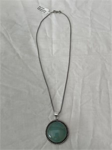 Blue Onyx Pendant Necklace w/ Chain