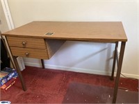 Wood Sewing Table & Contents