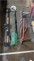 Walkers, umbrella, baseball bat, metal detectors