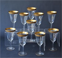 Gold Encrusted Rim Wine Glasses