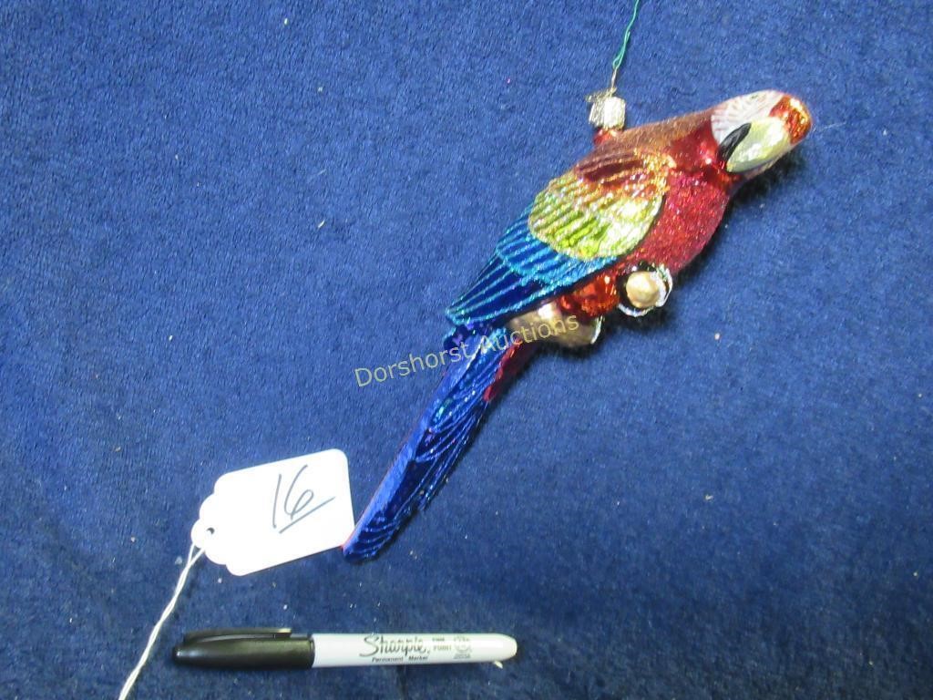 OLD WORLD CHRISTMAS - PARROT ORNAMENT - GLASS -