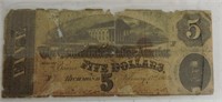 1864 $5 Confederate note