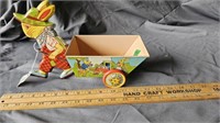 Chein Tin Litho Easter Bunny pulling cart