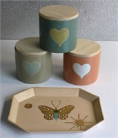 New Ceramic Canisters & Tray