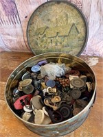 Loose Willie's Biscuit Tin FILLED w/ Buttons