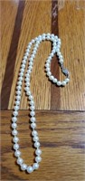Beautiful pearl colored necklace approx 24 inches