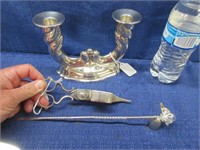 antique candle scissors -plated candle -snuffer