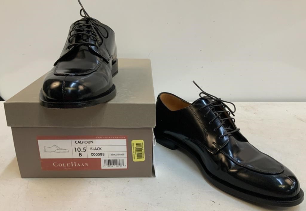 Men's Calhoun Black Dress Shoes, Size 10.5