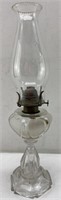 Vintage glass oil lamp 16in