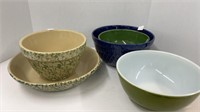 Roseville pottery & pasta bowls & (3)