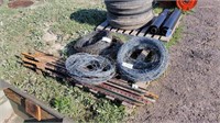 10 T posts & used barb wire