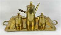 Brass Tea Set with Tray